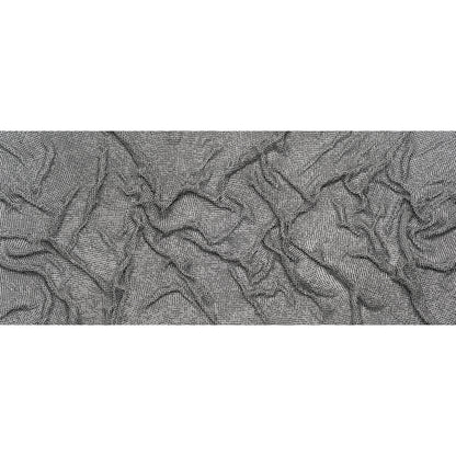Rhinestone Aluminum Chainmail Fabric Panel, 3mm - Silver and Jet Black - Astraia Collection