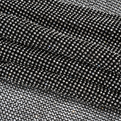 Rhinestone Aluminum Chainmail Fabric Panel, 3mm - Black and Crystal - Astraia Collection