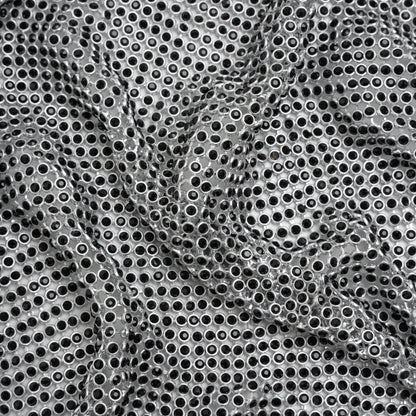 Rhinestone Aluminum Chainmail Fabric Panel, 4mm - Silver and Jet Black- Astraia Collection