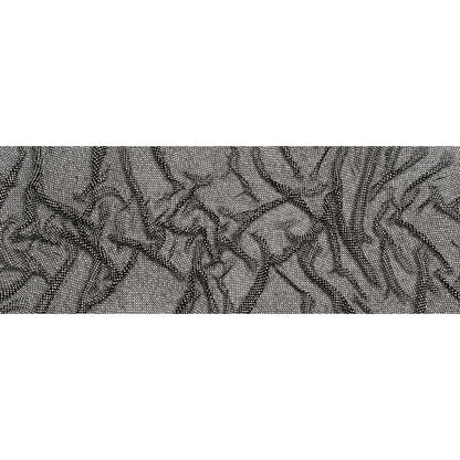 Rhinestone Aluminum Chainmail Fabric Panel, 4mm - Black and Crystal - Astraia Collection