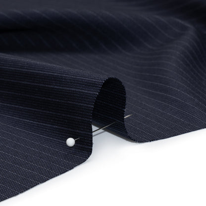 Super 150 Wool Suiting Made in Italy - Blue and White Pinstripes - Deadstock