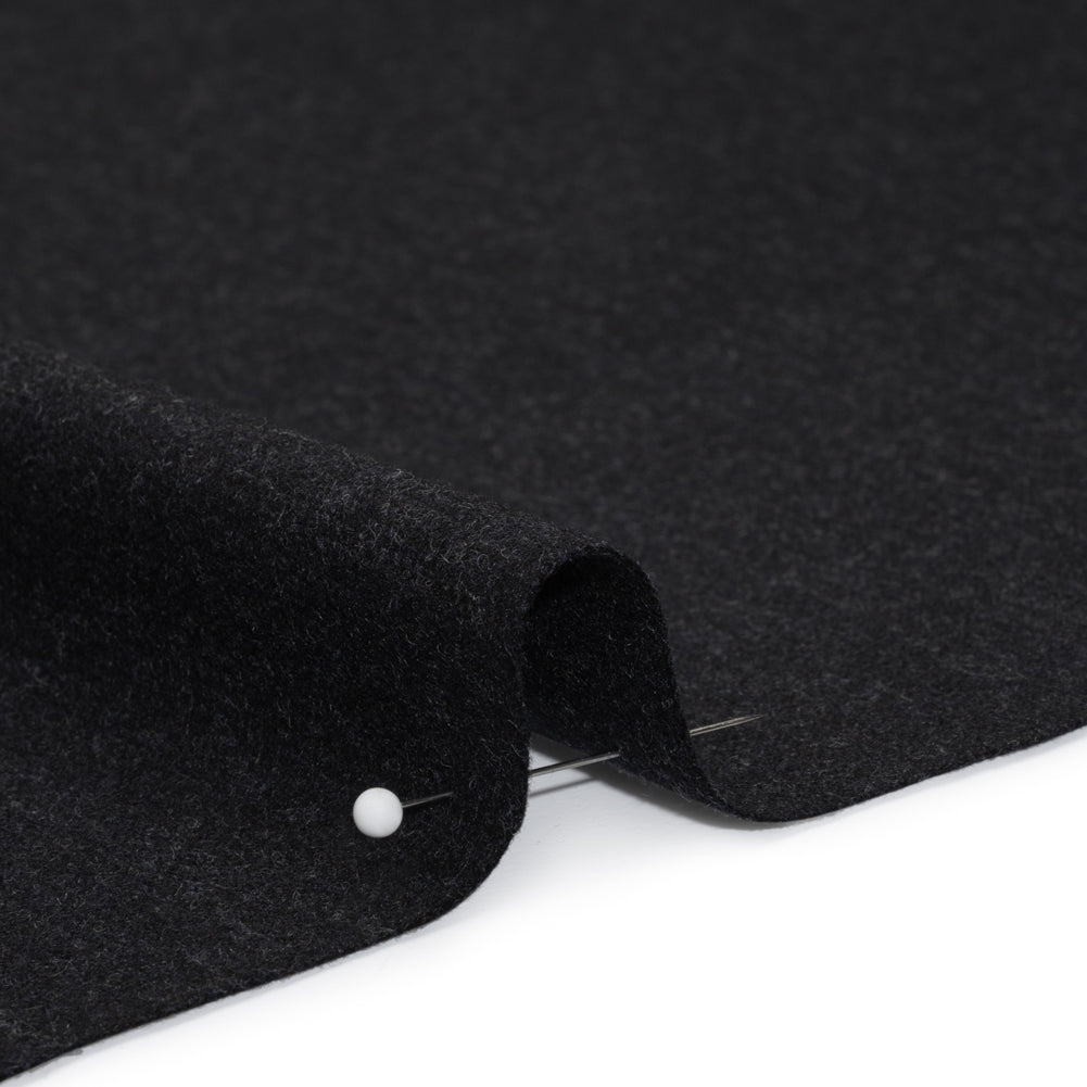 Super 130 Cashmere Suiting Made in Italy - Charcoal and Navy Mottled - Deadstock - Detail