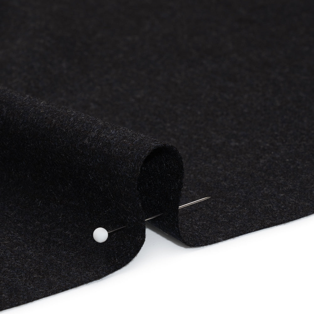 Super 130 Wool Suiting Made in Italy - Black and Navy Heathered - Deadstock