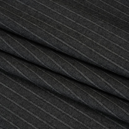 Super 140 Wool Suiting Made in Italy - Gray Stripes - Deadstock