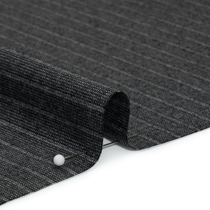 Super 140 Wool Suiting Made in Italy - Gray Stripes - Deadstock