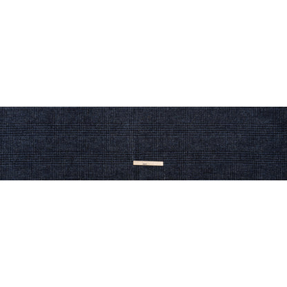 Alpaca and Wool Blend Felted Coating Made in Italy - Blue and Gray Tweedy Plaid - Deadstock