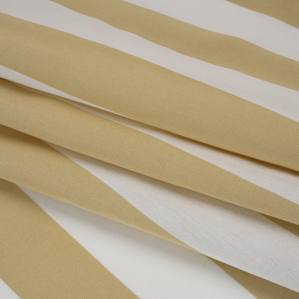Outdoor Canvas - Beige and White Awning Stripes - Folded