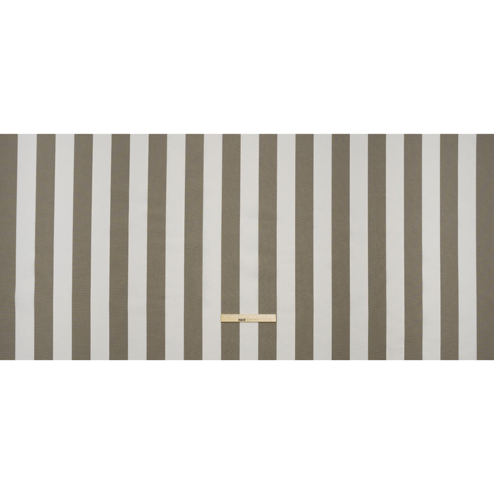 Outdoor Canvas - Stone and White Awning Stripes - Full