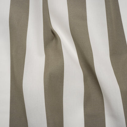 Outdoor Canvas - Stone and White Awning Stripes