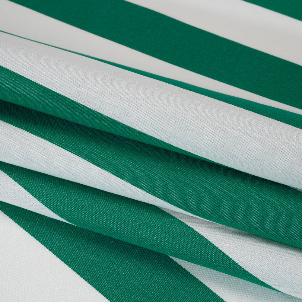 Outdoor Canvas - Teal and White Awning Stripes - Folded