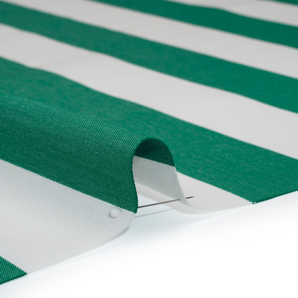Outdoor Canvas - Teal and White Awning Stripes - Detail