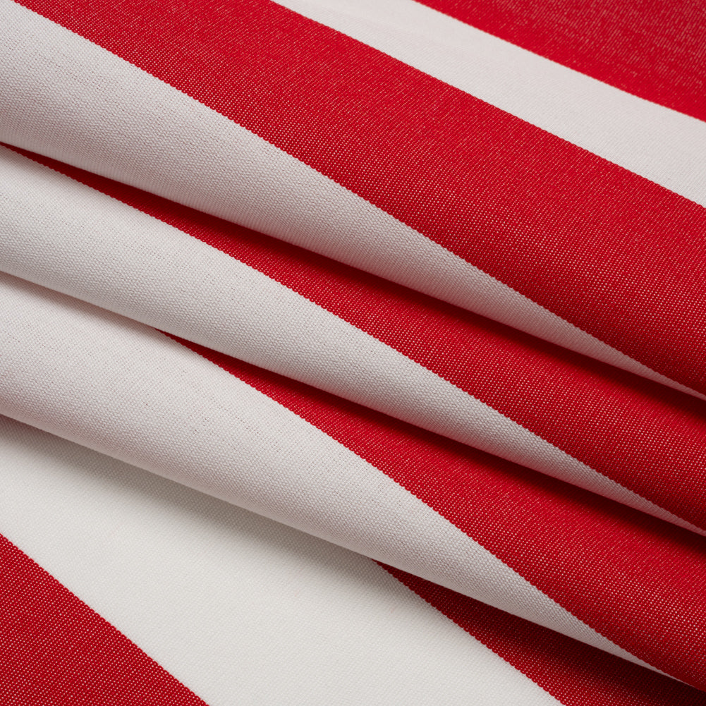 Outdoor Canvas - Red and White Awning Stripes - Folded