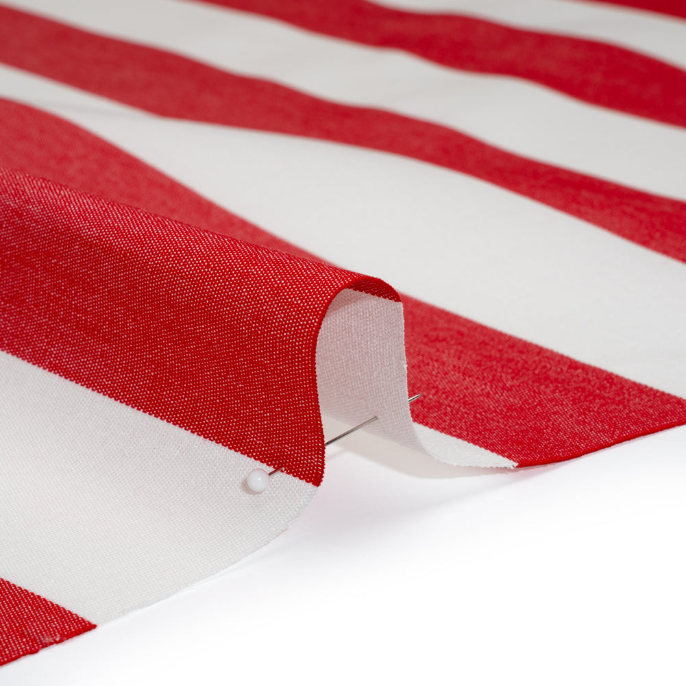 Outdoor Canvas - Red and White Awning Stripes - Detail
