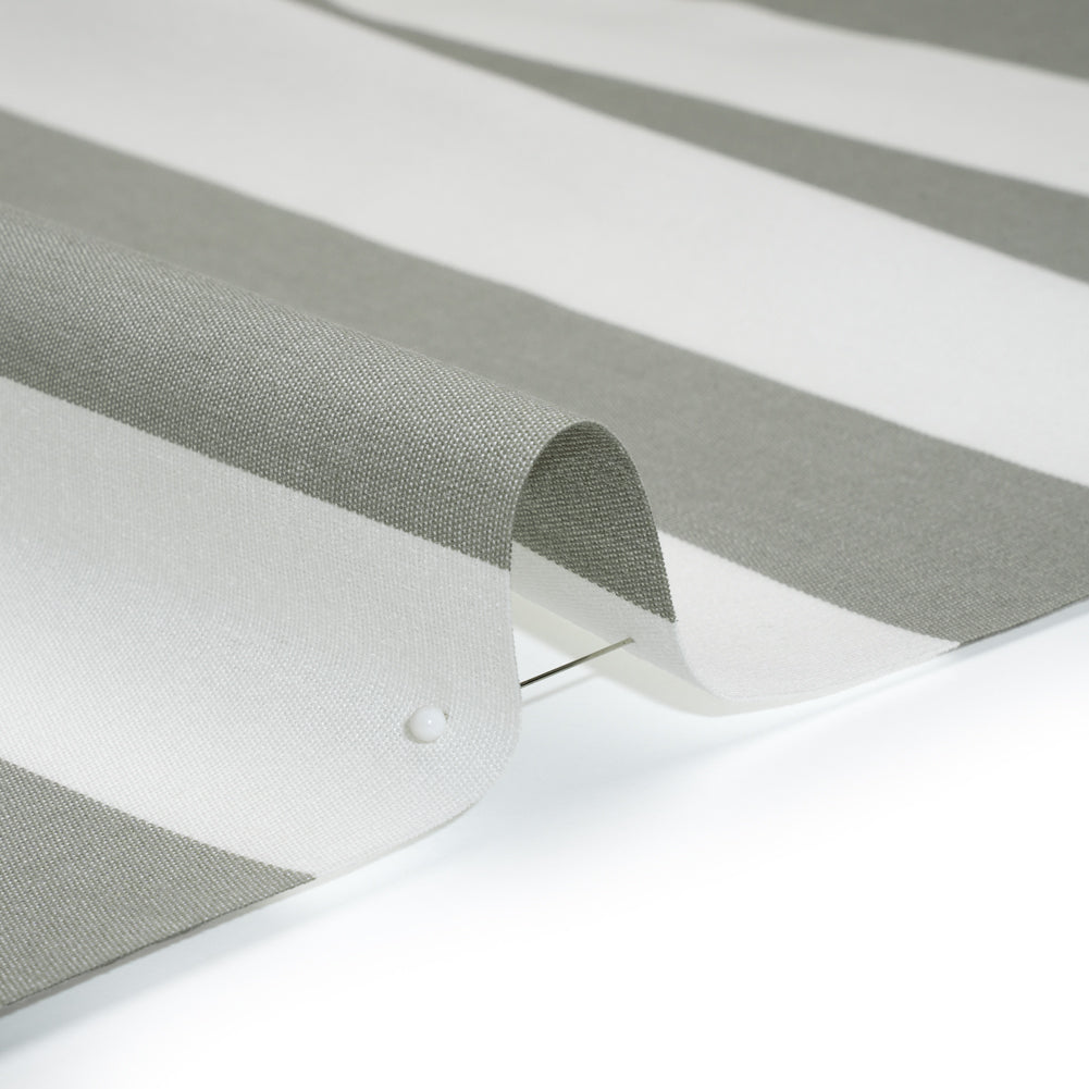 Outdoor Canvas - Light Gray and White Awning Stripes - Detail