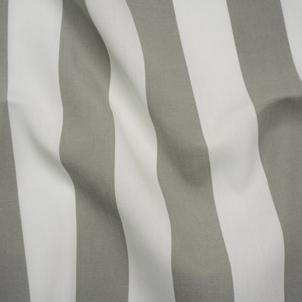 Outdoor Canvas - Light Gray and White Awning Stripes
