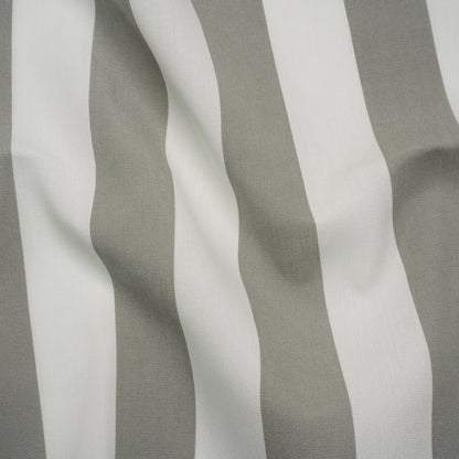 Outdoor Canvas - Light Gray and White Awning Stripes