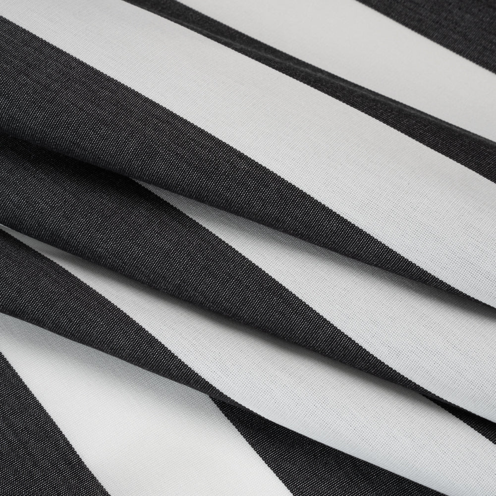Outdoor Canvas - Black and White Awning Stripes