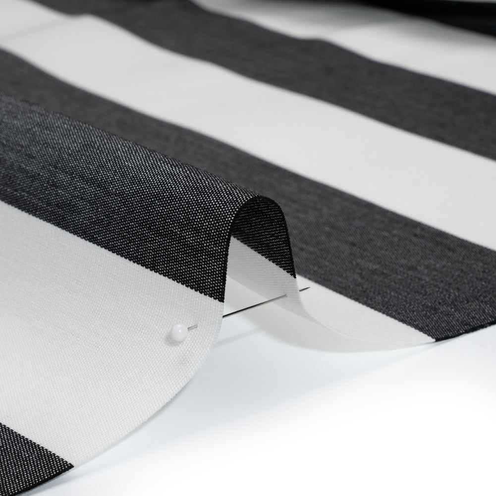 Outdoor Canvas - Black and White Awning Stripes