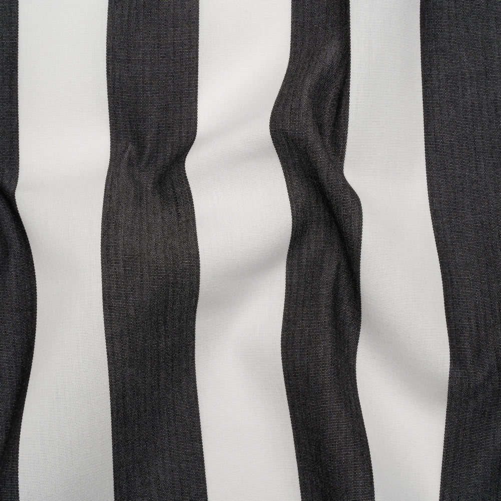 Outdoor Canvas - Black and White Awning Stripes