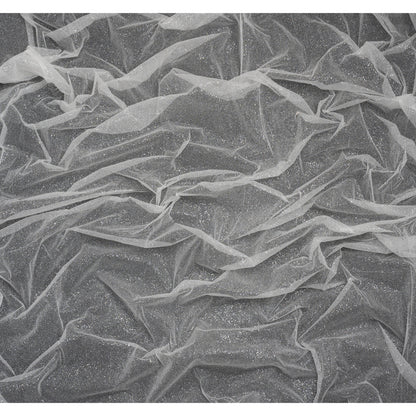 Glitter Tulle 5-yard Bundle - Silver on White