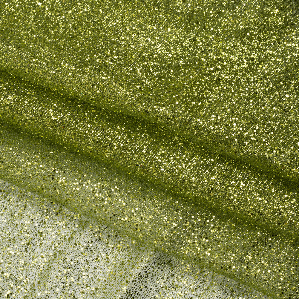 Glitter Tulle 5-yard Bundle - Lime - Folded