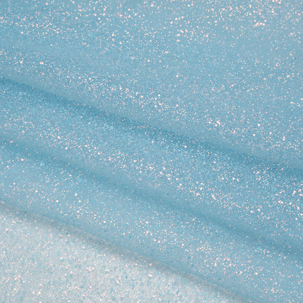 Glitter Tulle 5-yard Bundle - Sky Blue - Folded