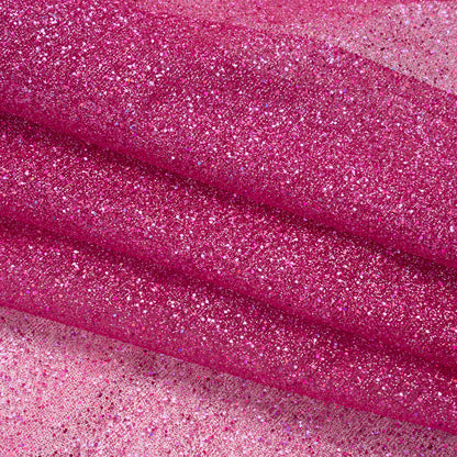 Glitter Tulle 5-yard Bundle - Multi on Fuchsia