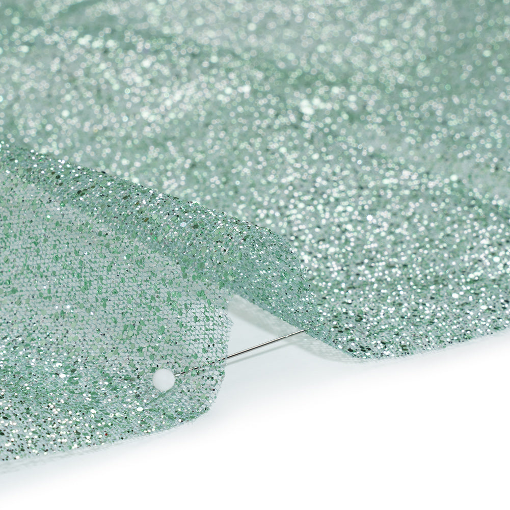 Glitter Tulle 5-yard Bundle - Sage - Detail