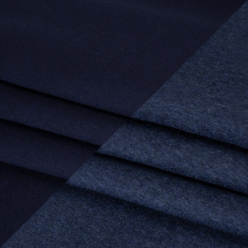 Cashmere Double Cloth Coating Made in Italy - Bright Navy - Deadstock