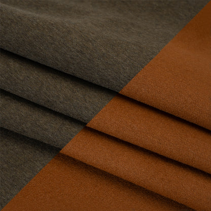 Cashmere Double Cloth Coating Made in Italy - Brown Olive and Adobe Brown - Deadstock