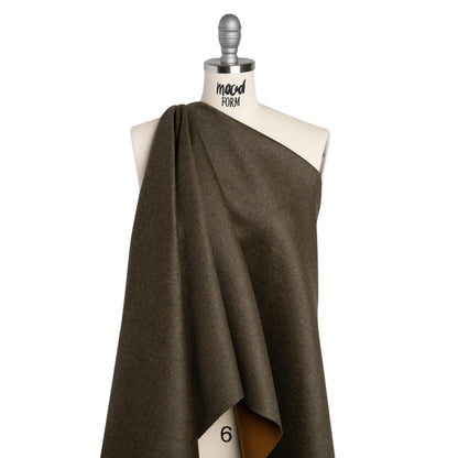 Cashmere Double Cloth Coating Made in Italy - Brown Olive and Adobe Brown - Deadstock