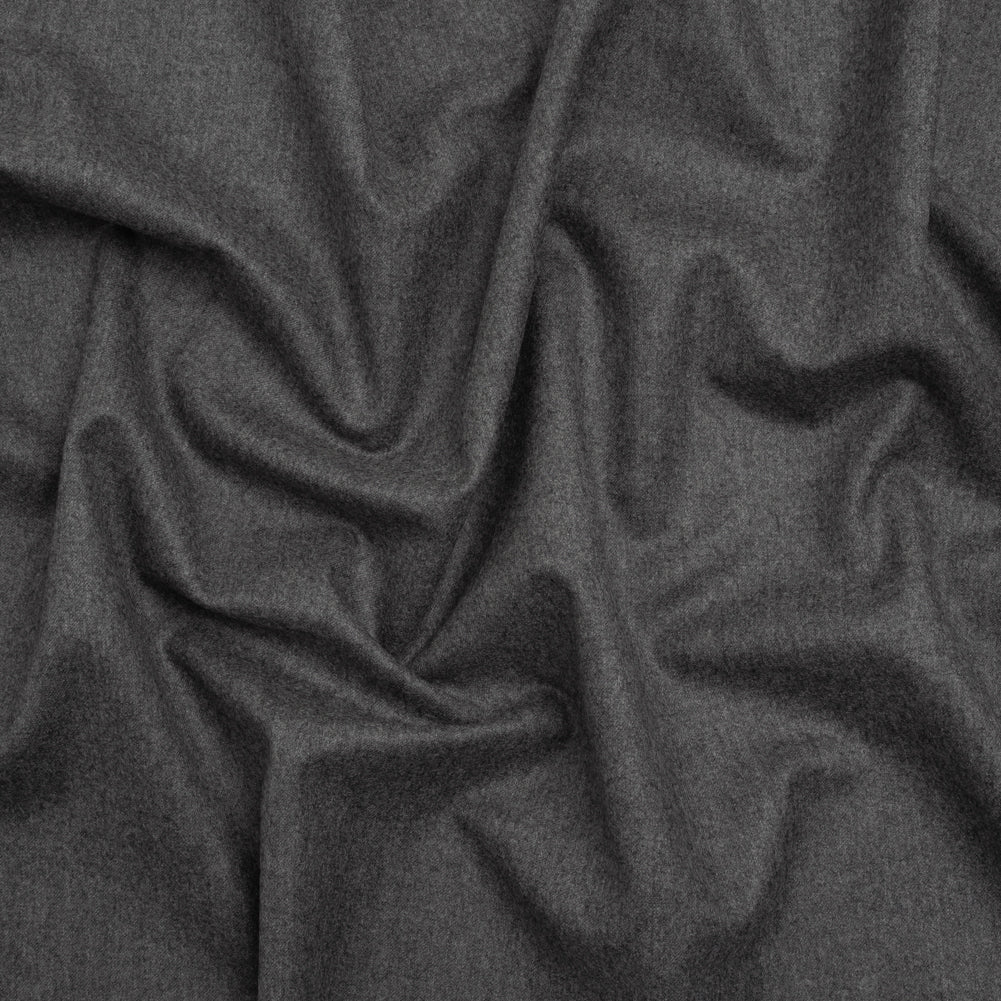 Super 120 Wool Flannel Suiting Made in Italy - Heathered Gray - Deadstock