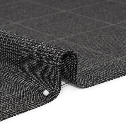 Super 130 Wool Suiting Made in Italy - Black and White Glen Plaid - Deadstock