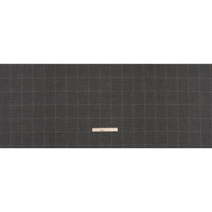 Super 130 Wool Suiting Made in Italy - Black and White Glen Plaid - Deadstock