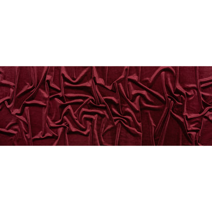 Stretch Polyester Velour - Burgundy - Designer Deadstock