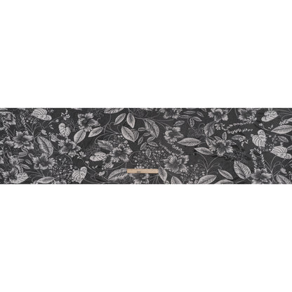 Polyester Stretch Mesh Print - Black and Ivory Floral - Designer Deadstock Full