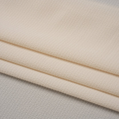 Puckered Lightweight Polyester Crepe - Light Beige - Designer Deadstock Folded