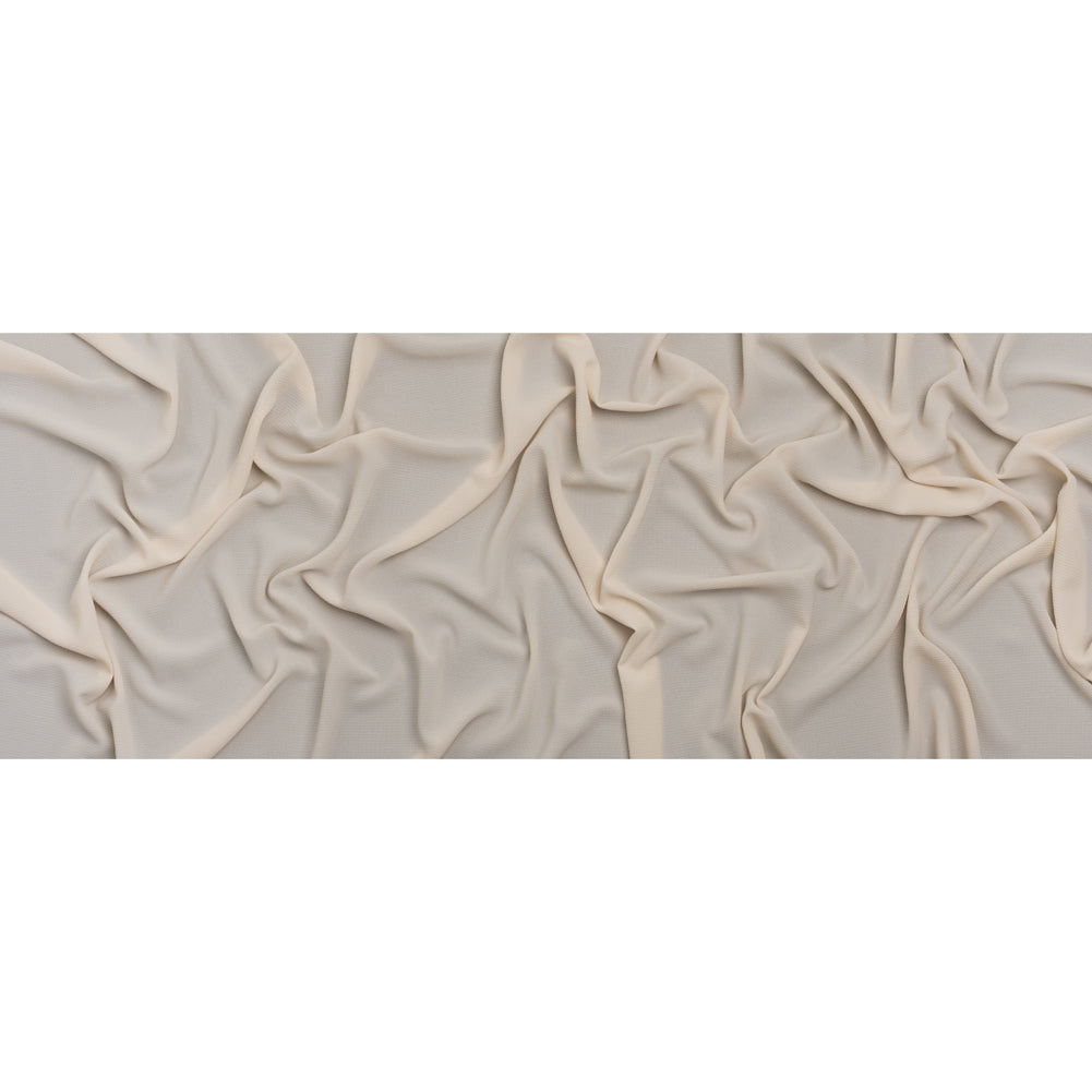 Puckered Lightweight Polyester Crepe - Light Beige - Designer Deadstock Full