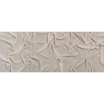 Puckered Lightweight Polyester Crepe - Light Beige - Designer Deadstock Full