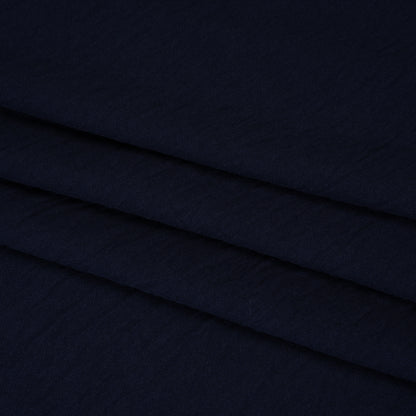 Crinkled Polyester Crepe - True Navy - Designer Deadstock