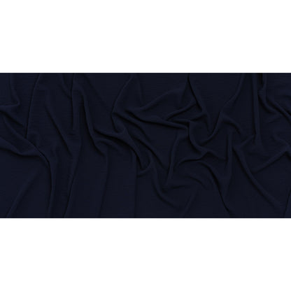 Crinkled Polyester Crepe - True Navy - Designer Deadstock