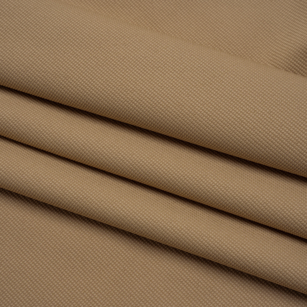 Stretch Polyester Dobby - White Alyssum Little Dots - Designer Deadstock - Folded