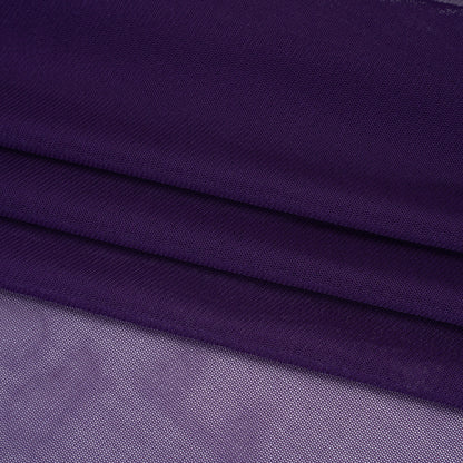 Polyester Stretch Mesh - Aubergine Purple - Designer Deadstock