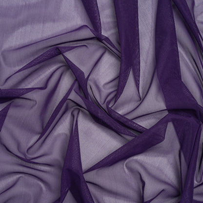 Polyester Stretch Mesh - Aubergine Purple - Designer Deadstock