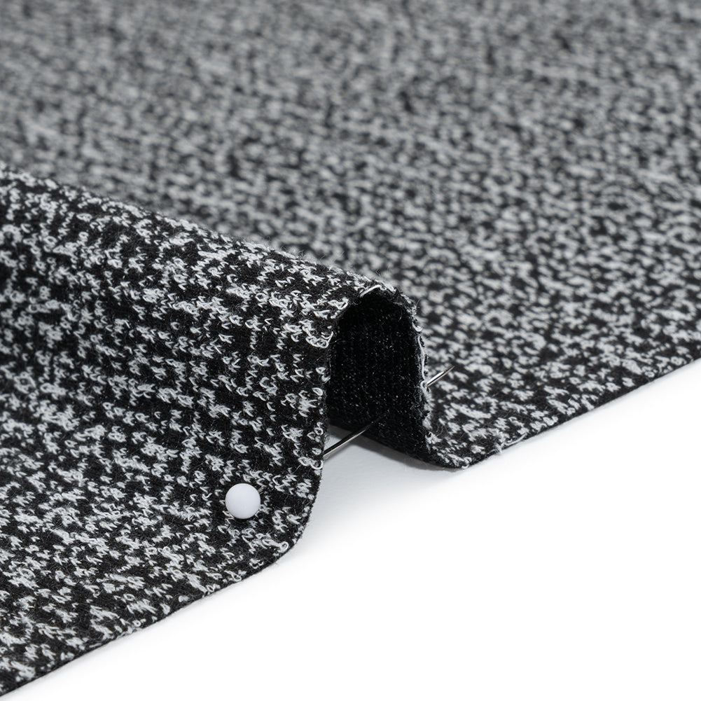 Stretch Polyester Jacquard Knit - Black and White Abstract - Designer Deadstock - Full - Image 4 of 5