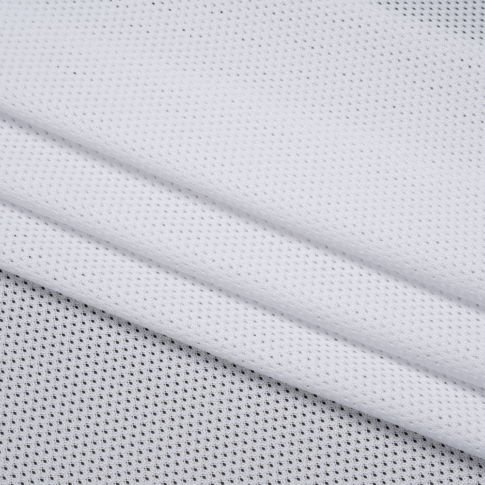 Polyester Athletic Mesh - White - Designer Deadstock