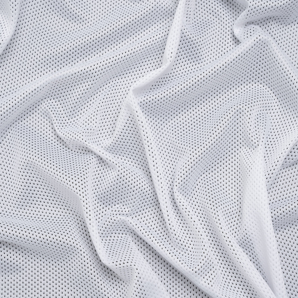 Polyester Athletic Mesh - White - Designer Deadstock