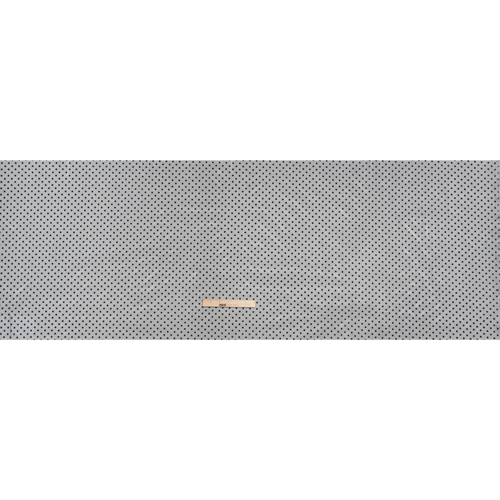 Polyester Tulle with Flocked Polka Dots - Black - Designer Deadstock