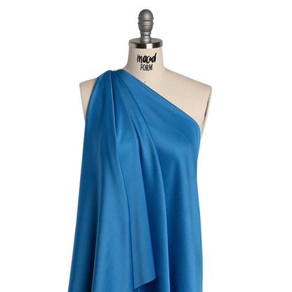 Polyester Crepe Back Satin - Bright Blue - Designer Deadstock Folded