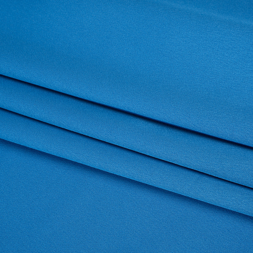 Polyester Crepe Back Satin - Bright Blue - Designer Deadstock Detail